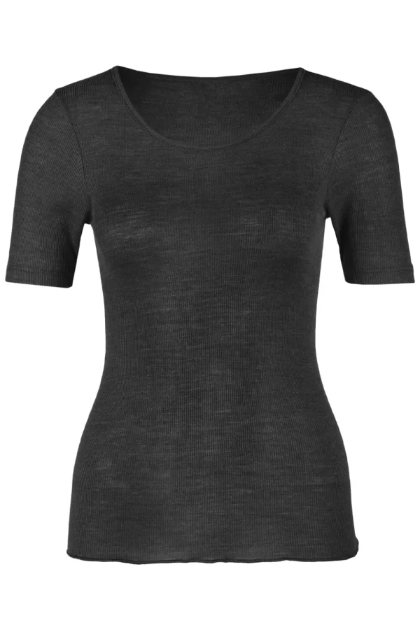 Halbarm Shirt, WOOL SILK