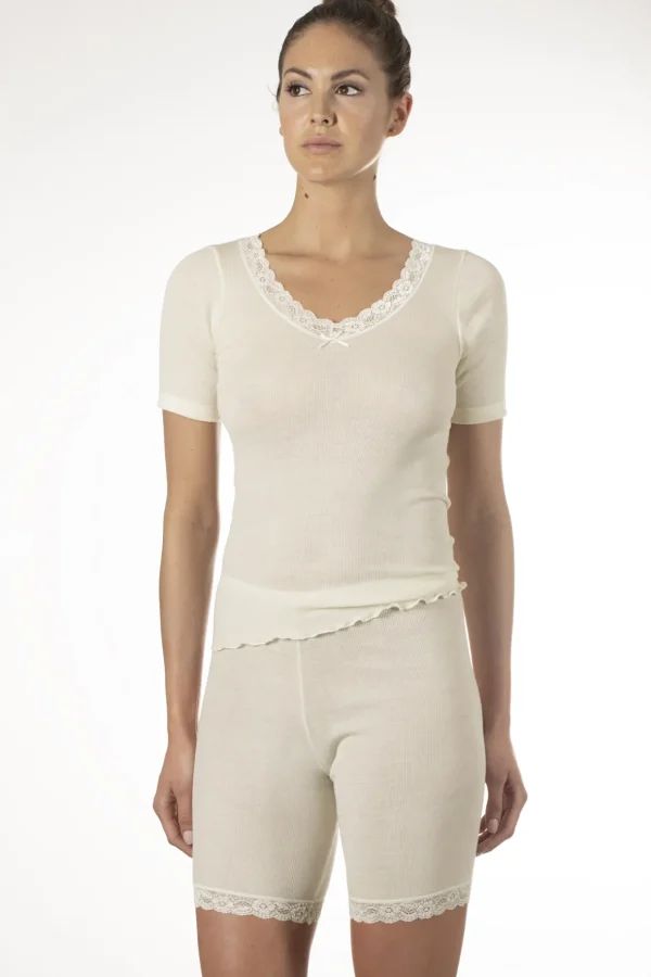 Halbarm Shirt, WOOL SILK