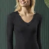 Langarm Shirt, WOOL SILK